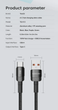 Кабель Toocki 100W 20V/5A USB-A to Type-C для швидкої зарядки 3м (TXCT-HY01/360) Black - изображение 9