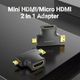 Перехідник Vention Micro HDMI+Mini HDMI to HDMI (female) 1080P/60Hz Чорний AGFB0 - зображення 3