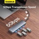 USB Переходник Хаб разветвитель Baseus 4XUSB USB 3.0 (4 USB, 4в1 hub) grey - изображение 2