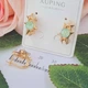Серьги с зеленым камнем из медицинского золота Xuping 1,5см, Ювелирная бижутерия с позолотой. - изображение 1