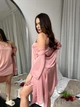 Женская пижама 4в1 (халат+ночная рубашка+майка+штаны) XL Розовый - изображение 7