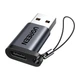 Переходник Ugreen USB -Type-C 5 Гбит/с USB 3.0 18W (9V/3A) адаптер USB-A на USB-C Конвертер QC3.0/2.0 Черный - изображение 1