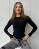 Кофта спортивная женская Medea с длинным рукавом и отверстиями для пальцев L Черная (4985L) - изображение 1