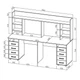 Компьютерный стол для 2 детей с с надстройкой Kidsbunkbed 197 х 60 х 145 см белый дуб сонома - изображение 2