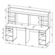 Компьютерный стол с надстройкой для 2 детей Kidsbunkbed 197 х 60 х 145 см цвет дуб сонома белый - изображение 2
