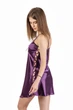 Ночная рубашка женская из атласа со шнуровкой по бокам Felisiya Lingerie Сливовое вино 23-076 S - изображение 7