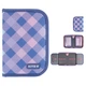Пенал без наполнения Kite Purple Chequer K24-622-3, 1 отделение, 2 отворота 20x14x3.9 розово-фиолетовый - изображение 1