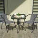 Комплект 2шт. садових стільців зі штучного ротангу Garden Chair Prato SC-039P Сірий - зображення 9