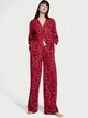 Женская пижама (штаны+Рубашка) Victoria's Secret Flannel Long Pajama XL Red Swirl Heart - изображение 1