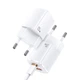 Адаптер мережевий USAMS T37 Super si Fast Charger US-CC128 |1USB/1Type-C, 20W, PD3.0/QC| White - изображение 4