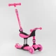 Трехколесный самокат-велобег 3в1 BS-23180 Best Scooter розовый со светом, сидение, амортизаторы, родительская ручка - изображение 1