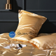 Атласное Серебряно-золотое полуторное постельное белье Moka Textile 145*210 - изображение 7