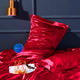 Атласное Красное двуспальное постельное белье Moka Textile 175х210см - изображение 4