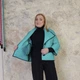 Куртка стежка PaniFani 48 бірюзовий плащовка (39) - зображення 3