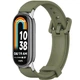 Ремешок силиконовый с металлическим креплением Mi Jobs Premium Comfort для фитнес браслета Xiaomi Mi Band 10/9/8 Оливковый + серебро (mrk3856) - изображение 1