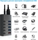 USB-хаб Dynamode 5 портів USB 3.0 - 4xUSB3.0 передача даних + 1x2.4А для зарядки, БЖ 2.5А/12В, метал (DM-UH-P405-G) - зображення 5