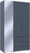 Шкаф для одежды Doros Гелар 2ДСП/Зеркало 116.5х49.5х203.4 см Графит (42002155) - изображение 3