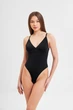 Коригуюче боді на бретельках з глибоким вирізом Nud XL Чорний - зображення 1