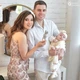Костюм для крещения девочки с золотой вышивкой Мамине Сонечко 62 размер Мамин цветочек велюр молоко (арт. 11213-1) - изображение 2