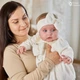 Костюм для крещения девочки Мамине Сонечко Панночка 86 велюр айвори кружево айвори (11211-5) - изображение 3