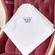 Крыжма тонкая Мамине Сонечко Корона мала серебряную вышивку белый лен 80*80 см (3139-А) - изображение 1