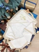 Крыжма-полотенце Мамине Сонечко Ангел молится Ангел молится золотая вышивка гладь айвори лен + айвори банная махра 80*80 см (3110-А) - изображение 2