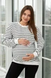 Свитшот в полоску для беременных и кормящих Rimini L-XL Lullababe Белый с черным - изображение 6