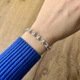 Браслет дорожка фианитов медицинская сталь родий (x069) - изображение 2