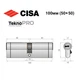Циліндр CISA Astral Tekno PRO 100 (50*50) нікель матовий 3 ключі - зображення 8