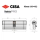 Циліндр CISA Astral Tekno PRO 90 (45*45) нікель матовий 3 ключі - зображення 8
