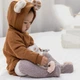 Теплые носки детские из мягкой махровой ткани коричневые one size 0-4 года - изображение 2