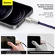 Кабель Baseus Cafule Metal Cable USB to Lightning 2.4A 2м (CALJK-B05) Purple - изображение 10