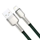 Кабель Baseus Cafule Metal Cable USB to Lightning 2.4A 2м (CALJK-B06) Green - изображение 3