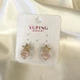 Серьги позолота Xuping Ювелирная бижутерия Классические с розовым камнем Золотистый 16 мм S15215 - изображение 1