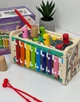 Дерев'яна інтерактивна, розвиваюча дитяча гра "Енотики" стукалка, ксилофон, стукавка в коробці - зображення 2