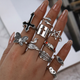 Набор готических колец с Паук с крестами в стиле панк готы серебристый Fashion Jewelry 10шт(AN))32153 - изображение 1