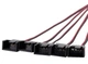 Перехідник для кулера MOLEX -> 5шт 3/4 pin 12В 27 см фанхаб pin hub CASE FAN (790918594-1) Чорно-Червоний - зображення 3