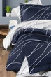 Турецька постільна білизна First Choice Cotton Satin Mesi Navy Blue полуторна - зображення 2