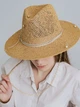Летняя шляпа федора D.Hats коричневая с цепью и жемчужинами - изображение 1