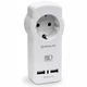 Сетевое зарядное устройство с розеткой REAL-EL 2USB 3.1A 15W (CS-30) White - изображение 1