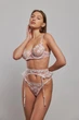 Мереживний комплект білизни з поясом Nud Florencet S Рожевий (N03004) - зображення 1