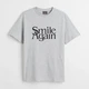 Футболка прямого кроя для мужчины H&M Smile Again 1036336-5 S Серый - изображение 1