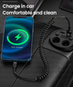 Кабель пружина lightning USB 2.4A зарядка для iPhone в розтяжке до 1,5м Черный - изображение 3