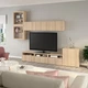 Комбінація на ТБ IKEA БЕСТО, Скляні двері, під вибілений дуб, Лаппвікен білий морений дуб, прозоре скло, - зображення 6