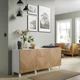 Модуль для зберігання із шухлядами IKEA BESTÅ БЕСТО, білий, HEDEVIKEN ХЕДЕВІКЕН, жерстяний шпон дуб, 180x42x74 - изображение 3