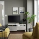 Тумба для телевізора з шухлядами IKEA BESTÅ БЕСТО, білий, KALLVIKEN КАЛЛЬВІКЕН, жорсткий світло-сірий, - изображение 2