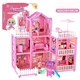 Кукольный дом Dream Castle 3 этажа с ограждением , горкой и аксессуарами 48 х 28 х 48 см (456687)(DSJ 55) - изображение 1