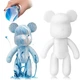 Флюидный медвежонок Punk Fluid Bear Bearbrick с красками 23 см, набор для творчества сделай сам DIY мишка флюид-арт (D-2019091441) - изображение 1
