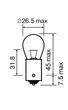 Автолампа А 24-21 BAU15S Orange, PY21W 24V - изображение 2