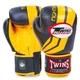 Рукавички боксерські шкіряні TWINS FBGVL3-43 10oz чорний-жовтий - изображение 1
